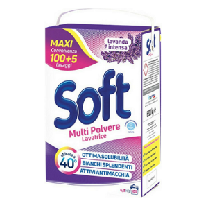 Soft Σκόνη Πλυντηρίου Ρούχων Με Άρωμα Λεβάντα 100 Μεζούρες