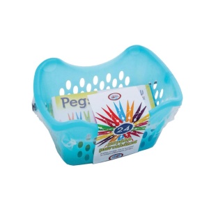 Μανταλοθήκη Οβάλ με Μανταλάκια Πλαστικά 24 τεμ