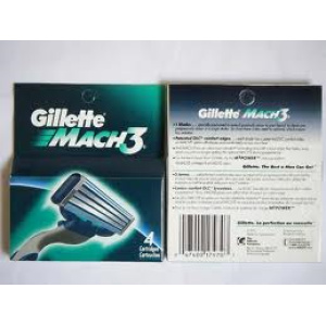 Gillette Mach ΙΙΙ Ανταλλακτικά Ξυραφάκια 3 Λεπίδες 4 τμχ.