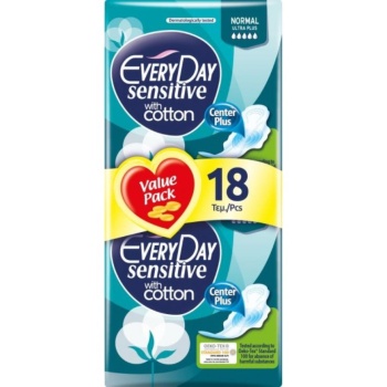 EveryDay Σερβιέτες Sensitive Cotton Ultra Plus Normal 18τεμ