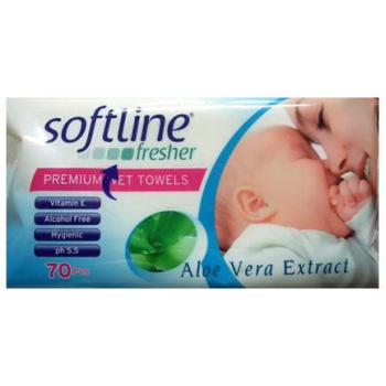 Softline Μωρομάντηλα Με Aloe Vera 70 τμχ.