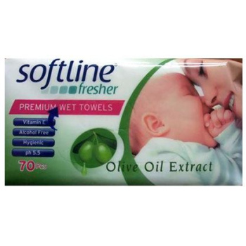 Softline Μωρομάντηλα Με Λάδι Ελιάς 70 τμχ.