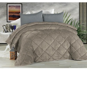 ΠΑΠΛΩΜΑ ΦΑΝΕΛΑ ΡΙΓΕ 160Χ220 RIBBON D.GREY POLY