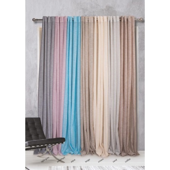 Κουρτίνα Σχέδιο Elxi 140x260cm έτοιμη ραμμένη 100% πολ GREY