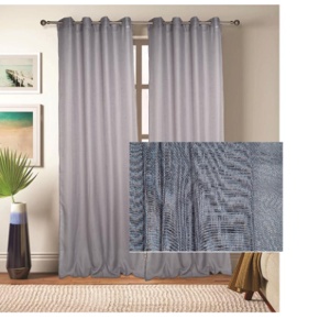 Κουρτίνα Σχέδιο Lisa 140x260cm έτοιμη ραμμένη με κρίκους 100% πολ ΓΚΡΙ