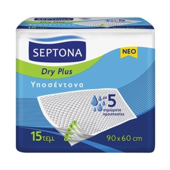 Septona Υποσέντονα Dry Plus 60Χ90Cm 15 Τεμ