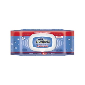 Wet Hankies Αντιβακτηριδιακά Υγρά Μαντηλάκια 72τμχ