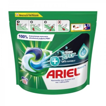 Ariel Pods+ Touch of Lenor Unstoppables 32 Πλύσεις