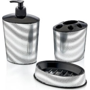 Σετ Μπάνιου Πλαστικό 3 τεμ Μεταλλιζέ