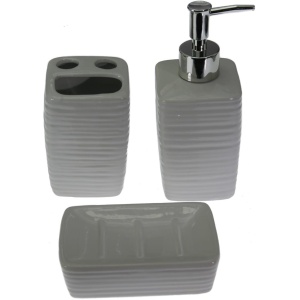 ΣΕΤ ΜΠΑΝΙΟΥ 3ΤΜΧ ΚΕΡΑΜΙΚΑ ΑΞΕΣΟΥΑΡ VC1968 ΛΕΥΚΗ ΡΗΓΑ