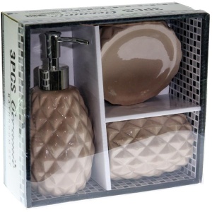 ΣΕΤ ΜΠΑΝΙΟΥ 3ΤΜΧ ΚΕΡΑΜΙΚΑ ΑΞΕΣΟΥΑΡ VC1971 ΣΧΕΔΙΟ ΡΟΜΒΟΣ