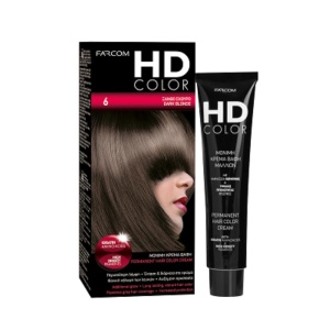 FARCOM HD ΒΑΦΗ ΜΑΛΛΙΩΝ 60ml  Ν6 ΞΑΝΘΟ ΣΚΟΥΡΟ