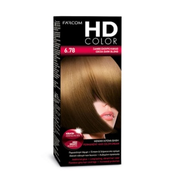 FARCOM HD ΒΑΦΗ ΜΑΛΛΙΩΝ 60ml Ν6.78 ΞΑΝΘΟ ΣΚΟΥΡΟ ΚΑΚΑΟ