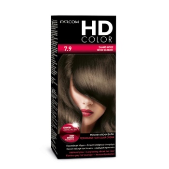 FARCOM HD ΒΑΦΗ ΜΑΛΛΙΩΝ 60ml Ν 7.9 ΞΑΝΘΟ ΜΠΕΖ