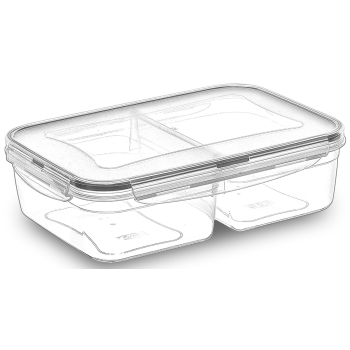 FRESH BOX ΠΛΑΣΤΙΚΟ ΦΑΓΗΤΟΔΟΧΕΙΟ ΟΡΘΟΓΩΝΙΟ ΜΕ ΚΑΠΑΚΙ 2 ΘΕΣΕΙΣ 2lit (LC-525)