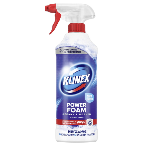 Klinex Ενεργός Αφρός Καθαριστικό Μπάνιου Artic 435ml (ΚΑΤΑ ΤΩΝ ΑΛΑΤΩΝ