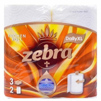 ZEBRA ΧΑΡΤΙ ΚΟΥΖΙΝΑΣ 2 ΡΟΛΑ 3Φ - (DAILY XL)