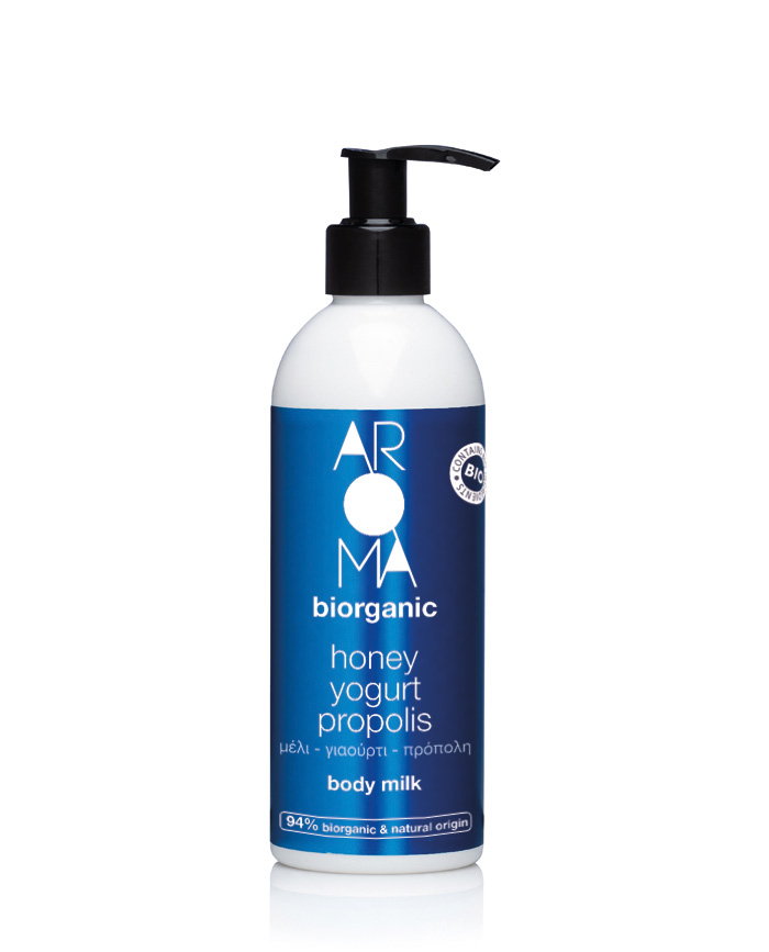 AROMA BIORGANIC Body milk μέλι, γιαούρτι & πρόπολη 300ML