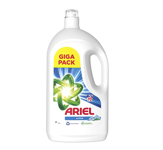 Ariel υγρό απορρυπαντικό πλυντηρίου ρούχων alpine 3500ml 70μεζ