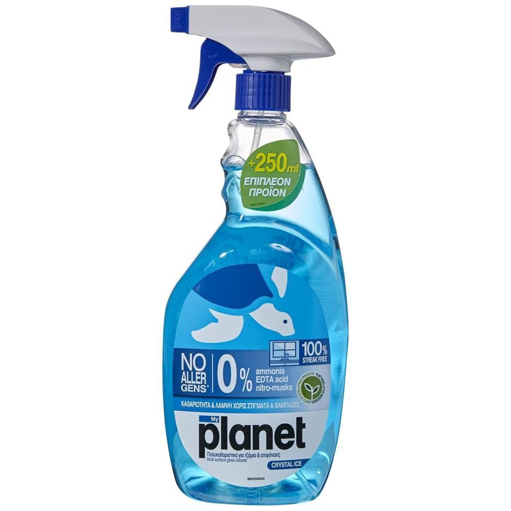 Planet Οικολογικό Υγρό Τζαμιών Crystal Ice 750ml +250ml Δώρο