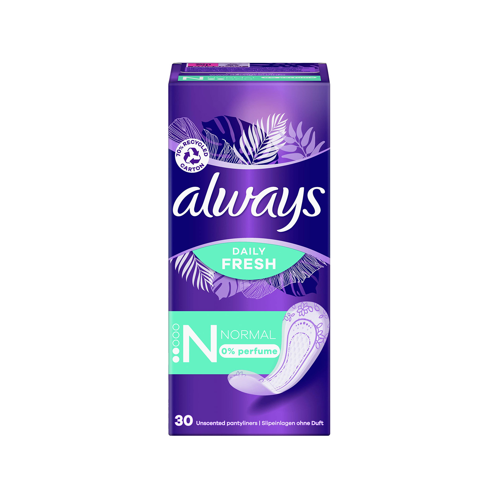 Always Daily Fresh ΣΕΡΒΙΕΤΑΚΙΑ Normal 0% Άρωμα, 30τμχ
