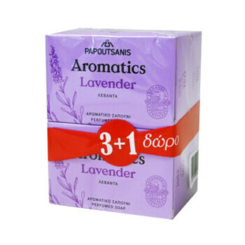 Papoutsanis Aromatics Μπάρα Σαπουνιού  Λεβάντα 4x100gr